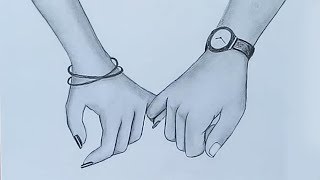 Holding Hands pencil sketch  Valentines Day special [upl. by Tsew]