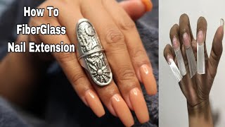 HOW TO USE FIBERGLASS NAIL EXTENSIONS  GEL POLISH [upl. by Rhee835]