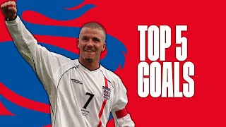 David Beckhams best England goals  Top Five [upl. by Gimble]