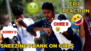 Sneezing Prank on cute girls  fake sneeze prank  Girls Epic Reaction  letsprankofficial [upl. by Haret491]