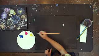 Pinots Palette in Sugar Land How To Paint a Firework [upl. by Ahseek]