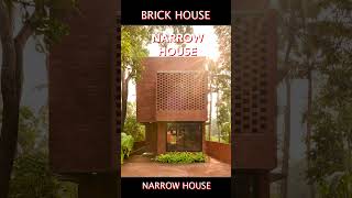 Narrow Brick house In India  shorts architecture whyarch architect home [upl. by Nottus]