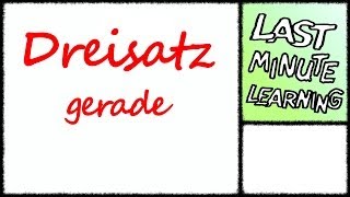 Dreisatz gerade Eselsbrücke LastMinuteLearning [upl. by Tabitha222]