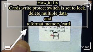 How to Format and Fix quotThe Disk or Memory card is Write Protected Error and SD is set to lock 2022 [upl. by Reizarf]