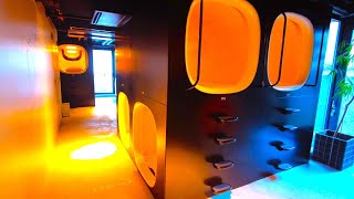 28 Japans Simplest Capsule Hotel 9 Hours Akasaka Sleep Lab [upl. by Llenehc671]