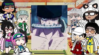 Past marine react to Zoro  straw hats family  joyboy Luffy  Onepiece  Gacha club reaction [upl. by Walczak]