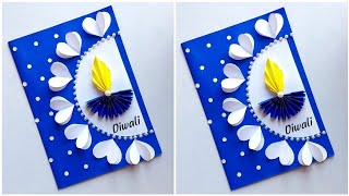 Handmade Diwali card making easy 2023  How to make Diwali greeting card [upl. by Hajin]