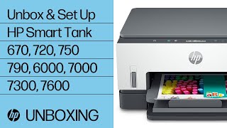 Unbox and Set Up  HP Smart Tank 670 720 750 790 6000 7000 7300 7600 Printers  HP Support [upl. by Einuj]