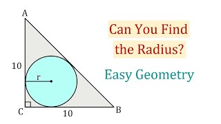 Find the Radius of a Circle Inscribed in a Right Isosceles Triangle [upl. by Ennaid54]