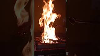 OM SOUND amp CRACKLING FIRE SOUND firewoodcooking shorts short [upl. by Rettke]