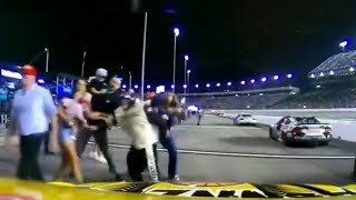 NEW ANGLE Joey Logano Nearly Hits Multiple People on Pit Lane  NASCAR at Richmond [upl. by Lalage]