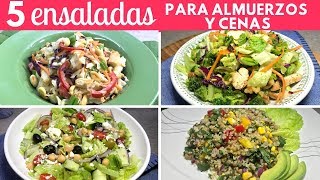 5 Ensaladas fáciles para Almuerzos y Cenas Cocina de Addy [upl. by Beaston]