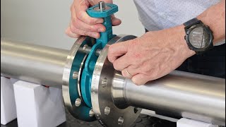 How to install a wafer type body butterfly valve between flanges [upl. by Lanahtan]