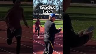 13 year old 100m Sprint Progression 1364 to 1261 [upl. by Tamra]