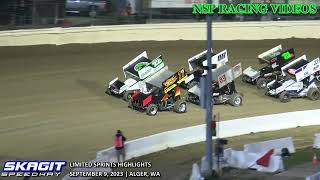 September 9 2023 Limited Sprints Highlights Skagit Speedway [upl. by Aicenra748]