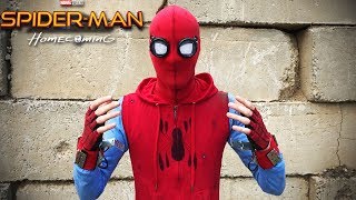 Make a Spiderman Homecoming Homemade Version Mask w Moving Eyelenses  Tutorial [upl. by Nilram]