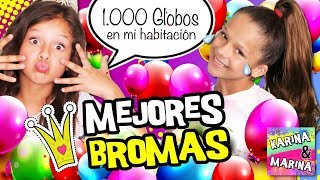 ¡¡1000 GLOBOS en mi HABITACIÓN 😹 Gasto una BROMA a MI HERMANA GEMELA 😈 Mejores bromas divertidas [upl. by Kowatch737]