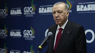 G20 Brazil 2024  President Erdogan holds press conference at G20 Leaders Summit [upl. by Homovec]