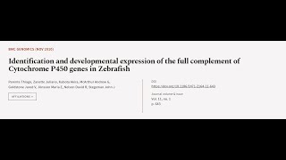 Identification and developmental expression of the full complement of Cytochrome P450  RTCLTV [upl. by Enitnatsnoc901]