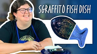 How to Sgraffito Pottery  Fish Dish [upl. by Oirasan104]