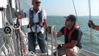 Poling out the jib  sailing downwind [upl. by Bain33]