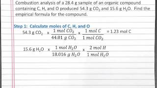 CHEMISTRY 101 Finding Empirical Formula Using Combustion Analysis for a Compound with C H O [upl. by Kablesh]