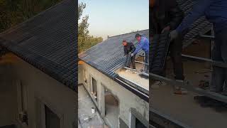 Fixing process of roof tiles Good tools and machinery make work easy [upl. by Luna]