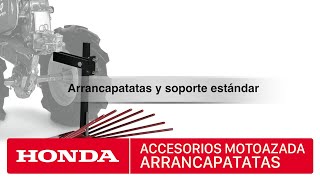 Accesorios para motoazadas Honda  Arrancapatatas y soporte estándar [upl. by Iliak666]