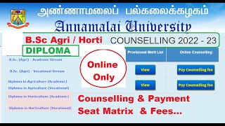 ANNAMALAI UNIVERSITY  Online Counselling  Agri  Horti 2022 [upl. by Chavez]