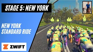 Tour de Zwift Stage 5 Sticking with the Front Pack  New York  Knickerbocker Reverse [upl. by Enitsrik]