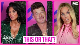 Jenny McCarthy Nicole Scherzinger And Robin Thicke Play THIS or THAT  The Masked Singer [upl. by Ahsikel]