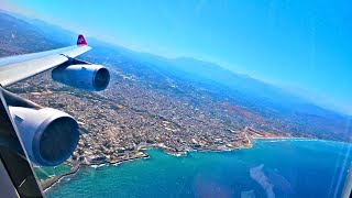 AIRBUS A340300 Spectacular Take Off From HERAKLION CRETE  Edelweiss Air [upl. by Ellennahc]