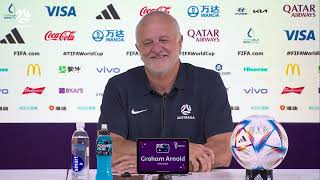 Graham Arnold amp Mathew Leckie  FIFA World Cup Qatar 2022  Australia v Denmark PreMatch Presser [upl. by Namajneb]