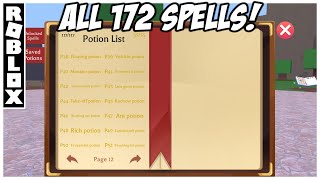 All 172 Spells in Wacky Wizards All Potion Book Recipes  Ingredients ROBLOX [upl. by Starinsky]