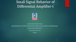 Small signal behavior of differential amplifierI [upl. by Imat]