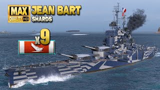 Battleship Jean Bart Nice game with 9 destroyed ships  World of Warships [upl. by Idok]