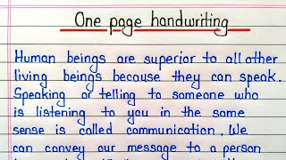 One page handwriting  English writing  1 page writing in english [upl. by Leuas481]