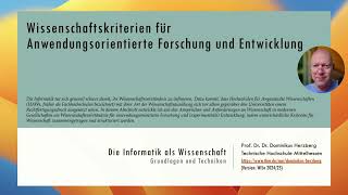 Wissenschaftskriterien für Anwendungsorientierte Forschung und Entwicklung [upl. by Ress]