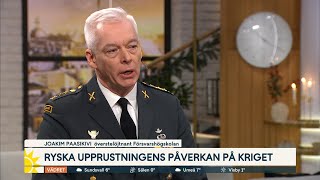 Ryska upprustningens påverkan på kriget ”För Putin är det bra att …  Nyhetsmorgon  TV4 amp TV4 Play [upl. by Esinwahs856]