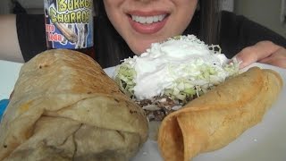 SassEsnacks ASMR Carnitas Burrito Asada Sope Chicken Taquitos  Mexican Food  Eating Sounds [upl. by Annaoj]