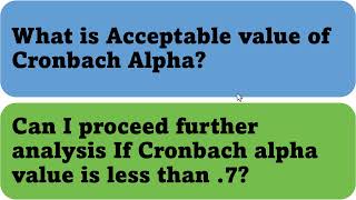 Acceptable value of Cronbachs Alpha When to Worry and When to Proceed [upl. by Tiphany]