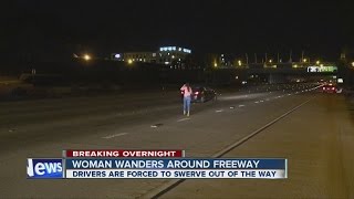 Drunken woman wanders onto I15 freeway [upl. by Cassilda]