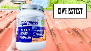 DM Sportness  Clear Whey Protein Pfirsich Eistee  EIWEISSTEST [upl. by Leddy]