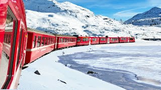 Riding the World’s Most Beautiful Snow Train  Bernina Express  Italy🇮🇹  Switzerland🇨🇭 [upl. by Ybbil]