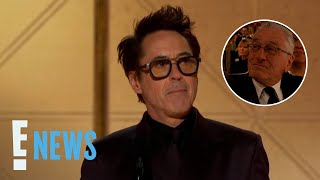 Robert De Niro Has VIRAL Reaction To Robert Downey Jr Win  Golden Globes 2024  E News [upl. by Amice]