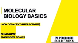 Non Covalent Interactions IONICELECTROSTATIC AND HYDROGEN BOND [upl. by Burney]