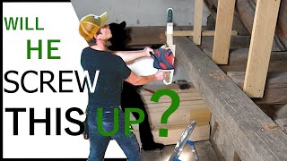 Removing 2 MASSIVE pieces of TIMBER from the framing structure  SHOP BUILD episode1 [upl. by Nate]