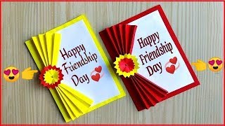 Easy and beautiful card for friendship day  How to make friendship day card easy [upl. by Boru]