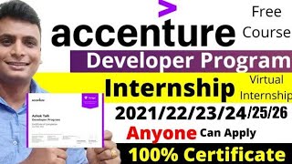 Accenture Developer Program 2024  Online Virtual Internship  Free Training With Certificate [upl. by Sewell]