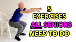 5 Essential Exercises For Seniors Over 60 [upl. by Adnomal]